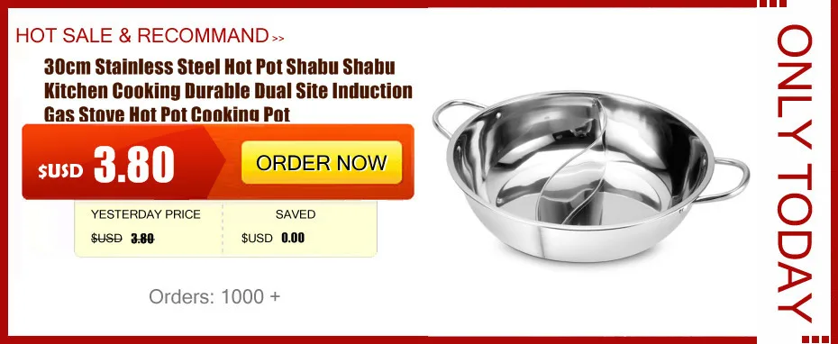 30cm Stainless Steel Hot Pot Shabu Shabu Kitchen Cooking Durable Dual Site Induction Gas Stove Hot Pot Cooking Pot