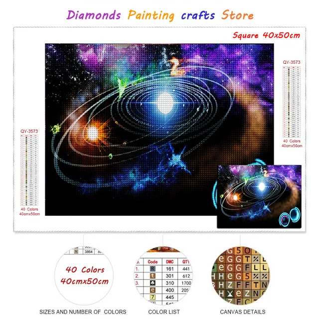 New AB Diamond Painting Universe Planet Full Square/Round Diamont Embroidery Sky Landscape Mosaic Galaxy Cross Stitch Home Decor H41-11