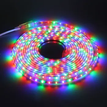 

Flexible RYBG LED Strip Light 3014 Led Tape 220V Waterproof strip Multicolor Garden Neon Ribbon+ Controller светодиодная лент
