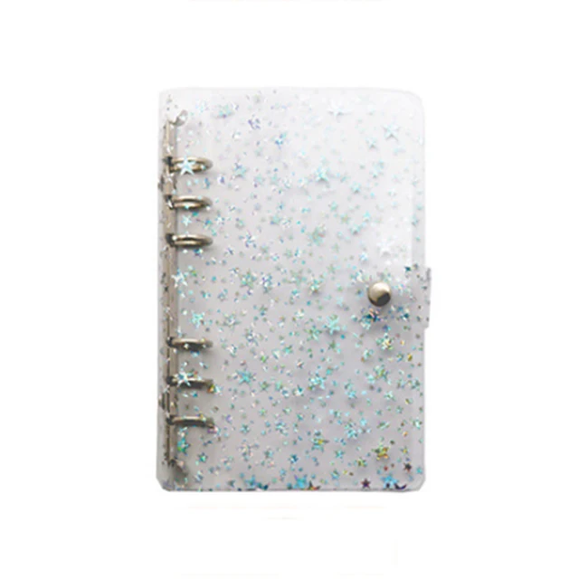 かわいいスパンコールノートブックカバーa5 A6透明6リングファイルフォルダルーズリーフリングバインダーかわいい学校オフィス用品 Notebooks Aliexpress