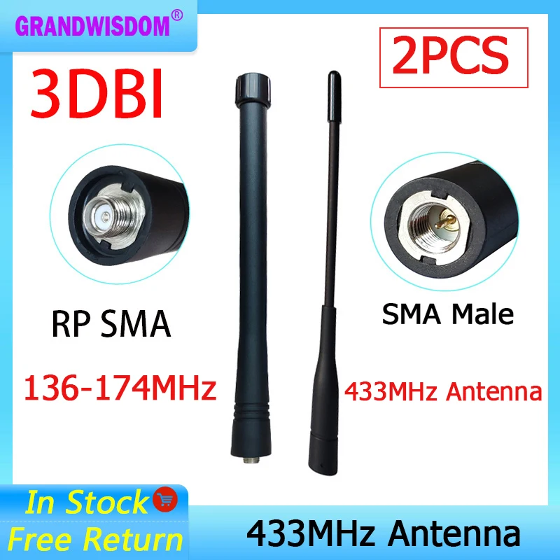 2Pcs 433 Mhz Antenna Sma Connettore Maschio Antena 433 Mhz Iot Antenne Direzionali Impermeabili Per Walkie-Talkie Wireless