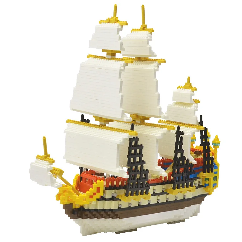 

Large Sailboat Small Particles Building Blocks Toy Micro Diamond Children'S Educational Assembled Building Blocks Micro Particle