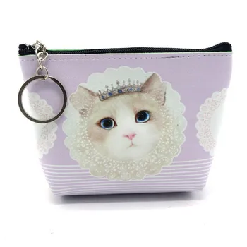 

Cartoon Cat Printed Coin Purse Card Holder Portable Money Bags High Quality Delicate Animal Cute Creative Women Wallets