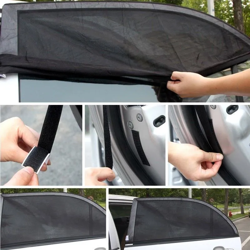 

2xPcs Car Auto Sun Shade Cover Rear Side Window Kids Baby 100*52cm UV Protection Block Mesh Car Rear Side Window Sun Visor Shade