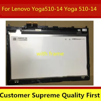 

14" FHD (1920x1080) LCD Screen IPS LED Display + Touch Digitizer + Bezel Frame Assembly for Lenovo yoga 510-14 IKB/ AST/ISK