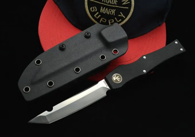 

Mengoing Army Tactical Small Tanto Style Knife D2 Steel Camping Survival Fixed Blade Knife with Hook