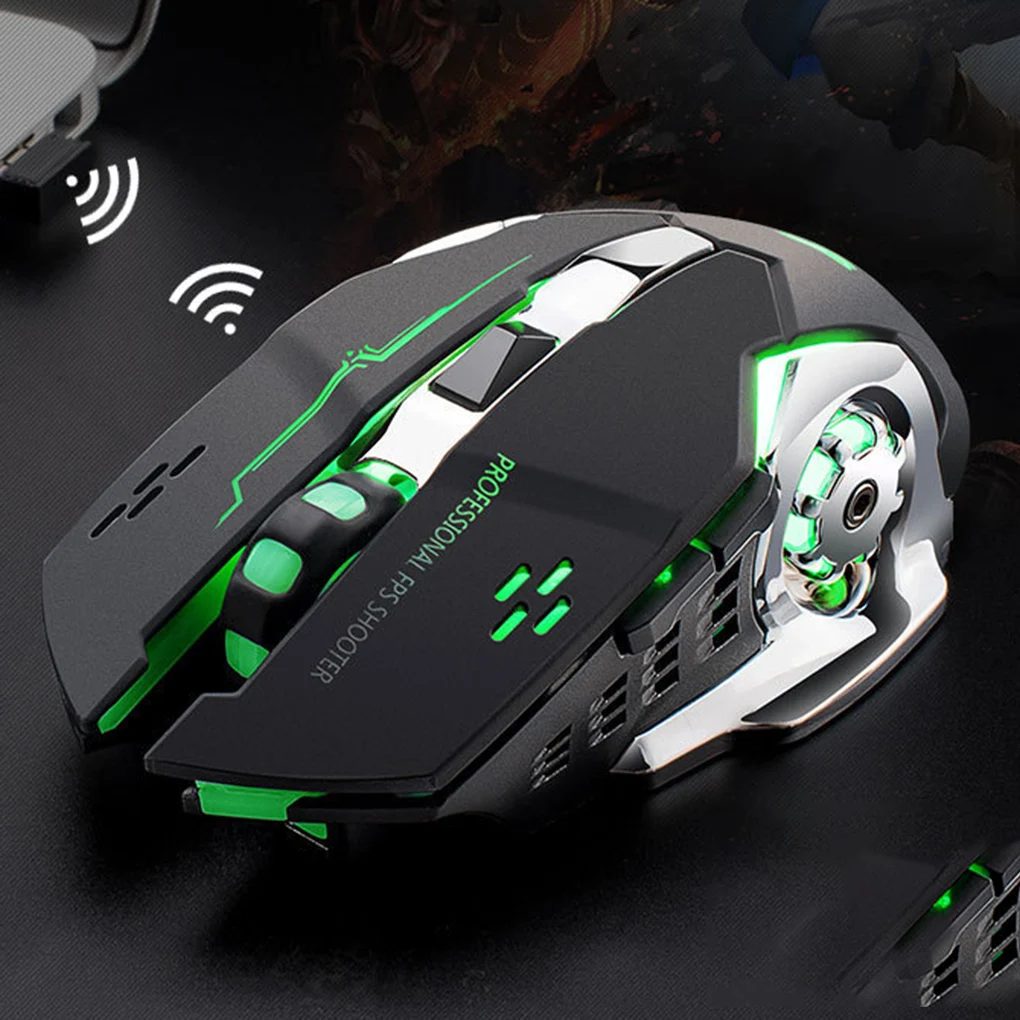 

Rechargeable LED Backlit Gaming Mouse Ergonomic Silent Optical 2.4G Wireless Mice 2400DPI 6 Buttons Gamer Mouse for PC Computer