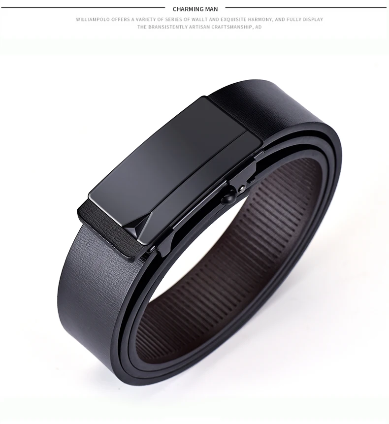 DINISITON Brand Men's belt Automatic Buckle Genuine Leather Belts For man jeans Top Quality Famous Brand Male Strap Dropshipping mens black leather belt