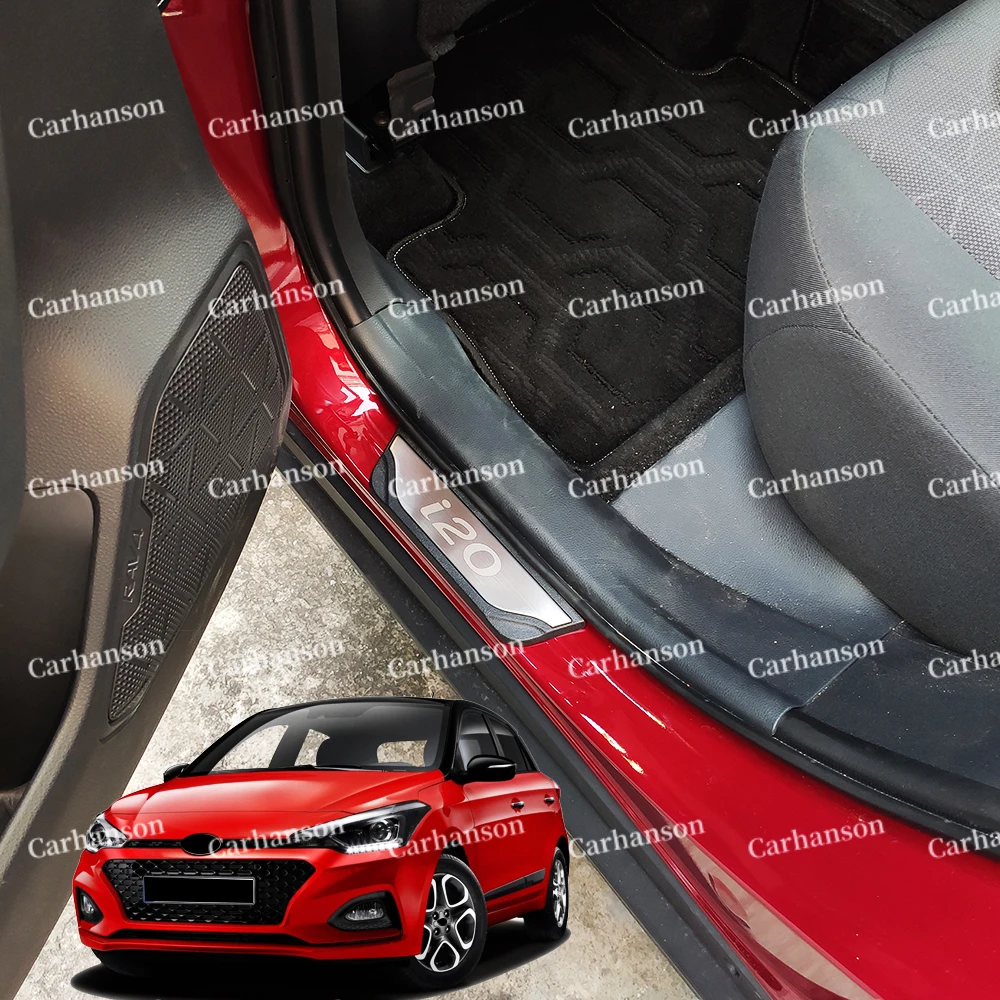 

For Hyundai i20 Door Sill Car Sticker Trim 2020 2018 Accessories Styling Auto Exterior Protector Scuff Plate Pedal 2017 2019
