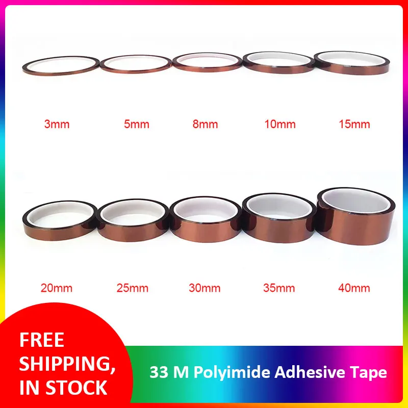 33m Adhesive Tape Gold High Temperature Heat Resistant Polyimide for Electronic Industry BGA Tap Quality | Обустройство дома