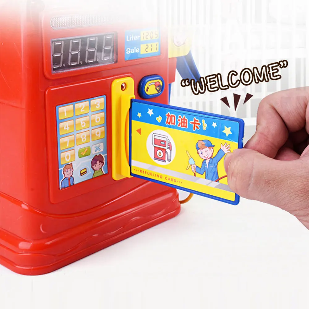 Забавная модель, имитирующая АЗС, сцена, игрушки для ролевых игр, Детский Светильник со звуком, обучающие игрушки для дома, подарки для детей