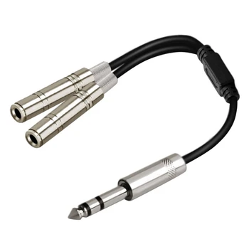 

6-Inch 30cm Stereo 1/4 inch Male to Dual Stereo 1/4 inch Female o Y-Splitter o Cable
