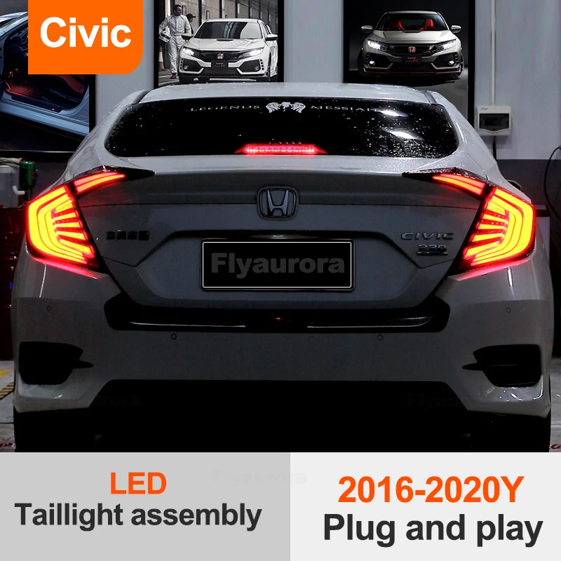 Для Honda Civic Sedan 2006/07-2016 2017 2018 2019 Автомобильный задний фонарь светодиодный ные