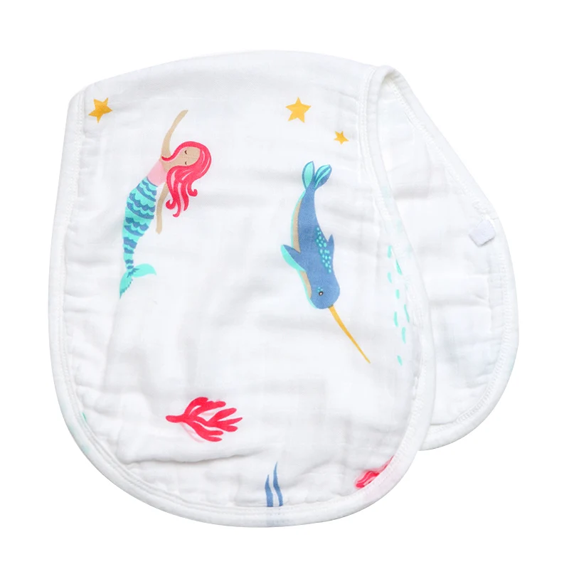 The little mermaid Новая детская Отрыжка одежды для новорожденных бандана детский нагрудник бамбуковый хлопковый передник для кормления слюнявчик полотенце шарф водонепроницаемый комплект для малышей - Цвет: The little mermaid