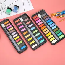 12/18/24 Цвета набор фломастеров долговечные Твердые акварельные Краски пигмент студент художественные рисовальные принадлежности с впитывающая губка