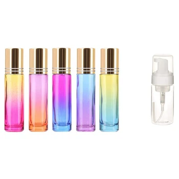 

1 Pcs 100Ml Empty Foam Pump Bottle Liquid Dispenser & 5 Pcs Gradient Ball Bottle Essential Oil Empty Parfum Bottles