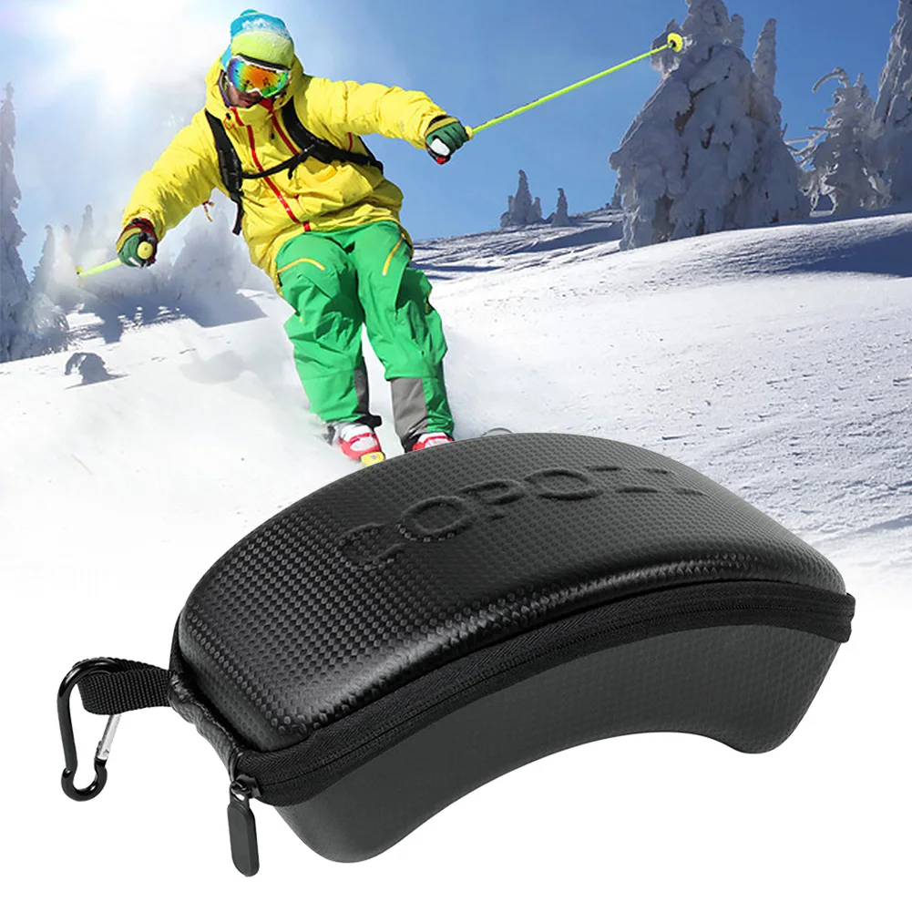 Зимний Легкий портативный с крюком для сноуборда противоударный защитный чехол для очков Твердый чехол для переноски на молнии для спортивных лыжных очков