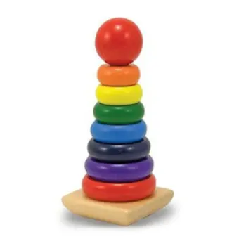 

Beautifully Presented Wooden Toy With Classic Learning Activity Rainbow Stacker Superior Craftsmanship Solid Wood Base