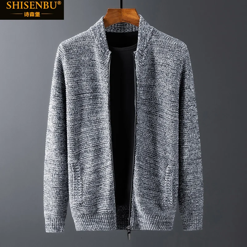 #^Special Price M-4XL 5XL 6XL 100% Cotton Brand Knitted Sweater Men Big Size Black Warm Zipper Cardigan Man Winter Korean Turtleneck Loose Coat