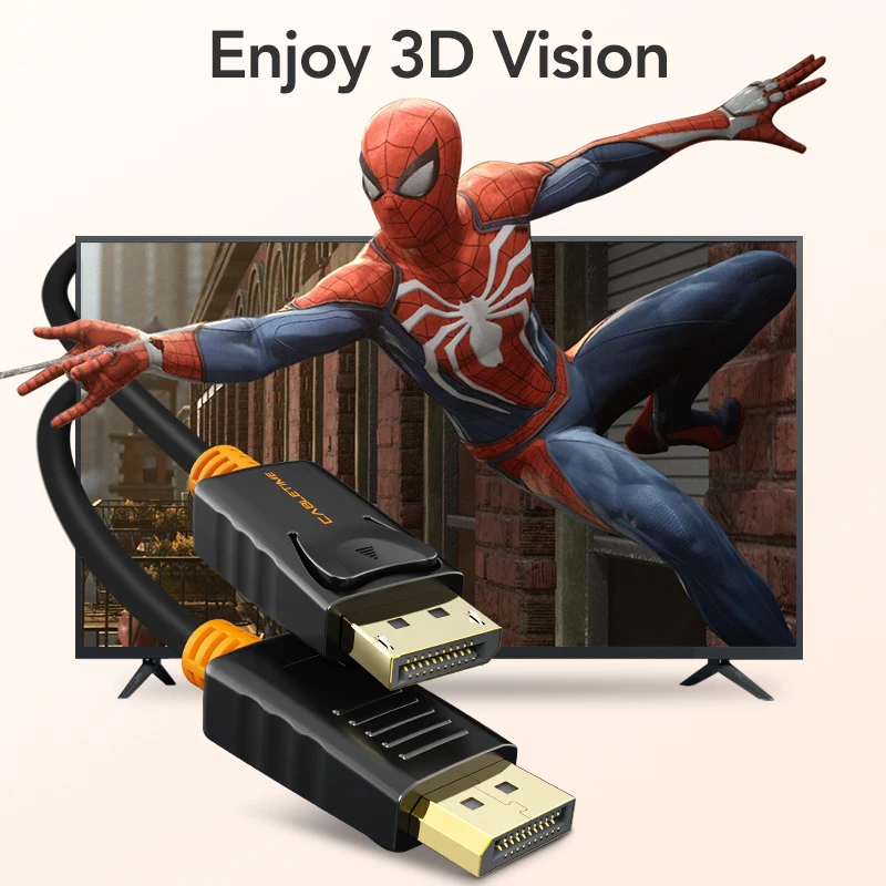 Cabletime Дисплей Порты и разъёмы Кабель 4 К 60 Гц DP кабель шнур адаптера 1.2 аудио видео 2