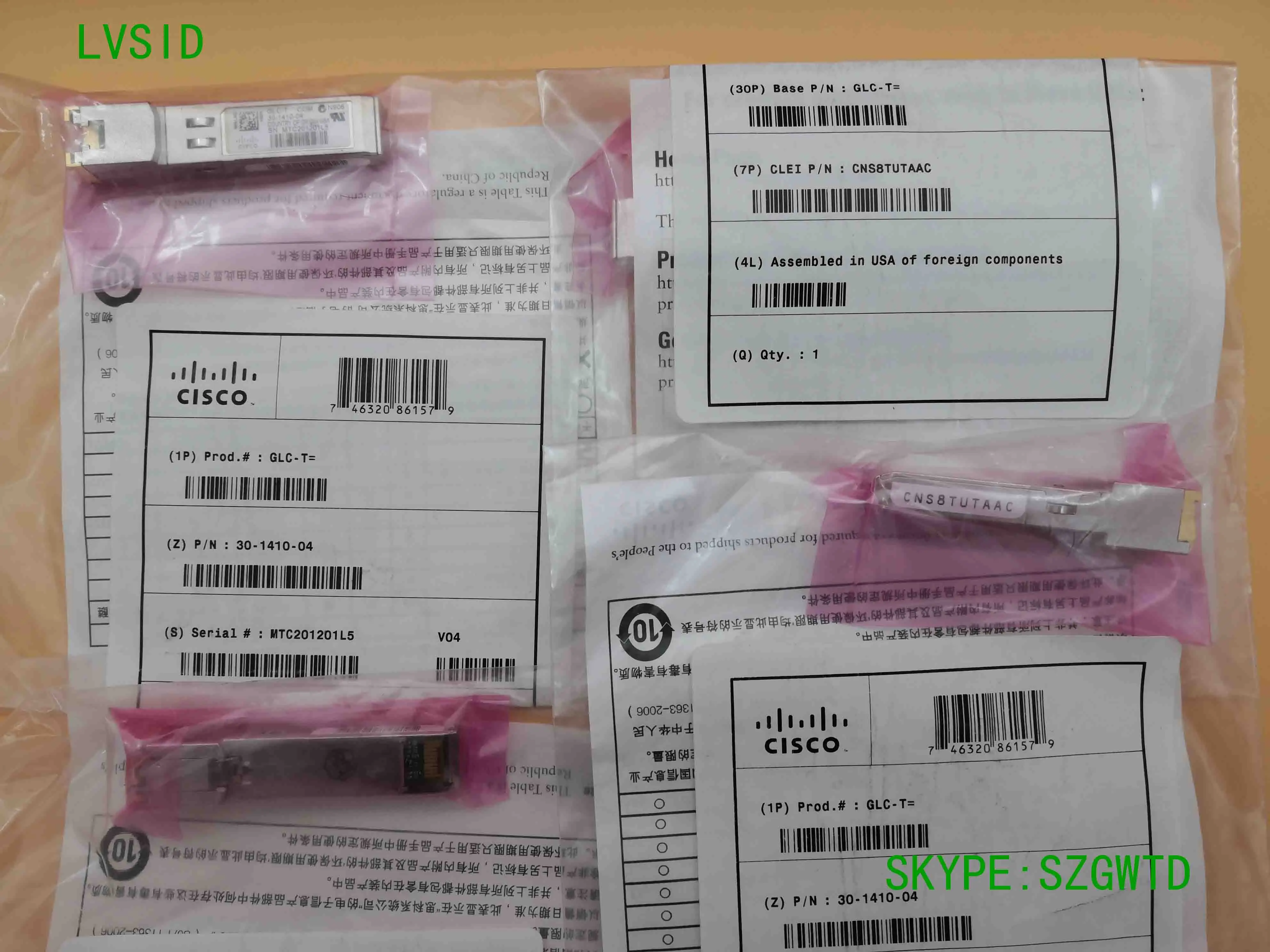 MtcGLCTV04NewGenuine1000BaseTRJ4530141004CiscoTransceiver