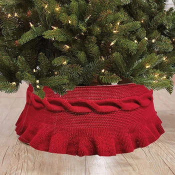 

Red Christmas Tree Skirt Carpet New Year Decorations Xmas Decoration Tree Skirt Ornaments Festive Party Supplies