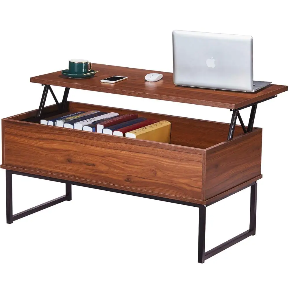

Lift Top Coffee Table Dining Table for Living Home, Display with Hidden Storage Compartment & Storage Space and Lift Tabletop
