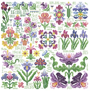 

FF MM RS cotton self-matching cross stitch Cross stitch RS cotton comes with no prints No prints Two hearts Iris dream