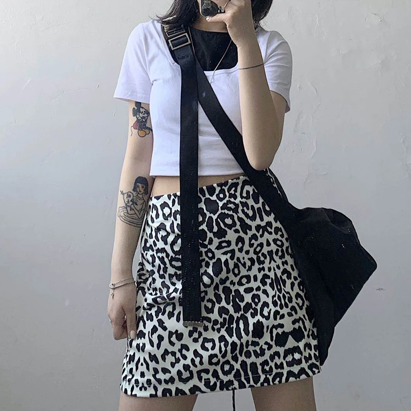 

Women High-Waisted Skirt Leopard Print Summer Dropshipping Vintage Korean Fashion Y2k Mini Oversize Sexy Harajuku Gothic Clothes