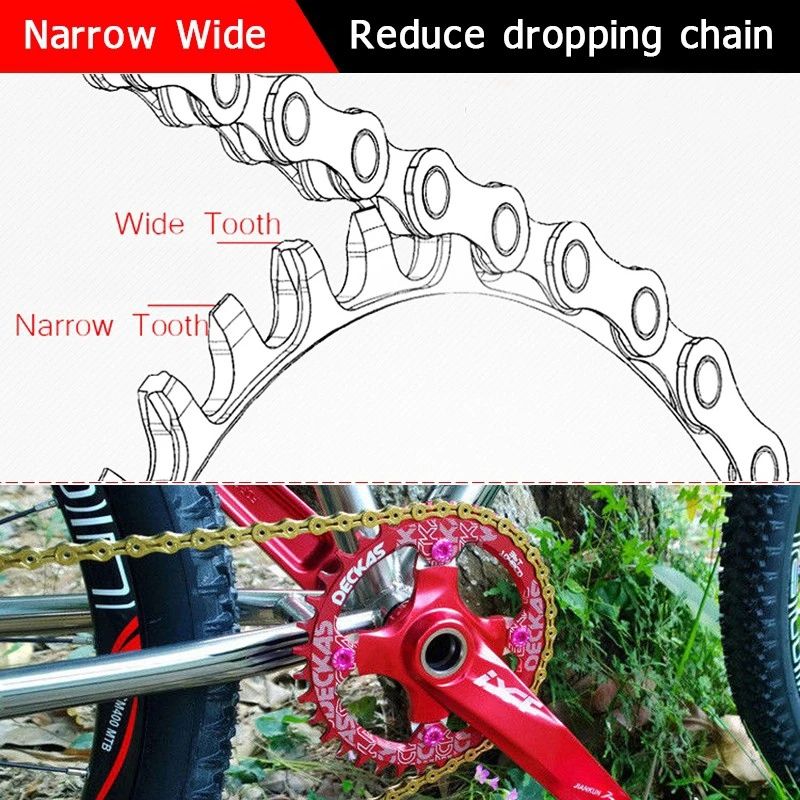 Bike Chainring DECKAS 104BCD 32/34/36/38T Round Narrow Wide For m615 m785 m820 MTB Mountain bike Bcd104 crankset Tooth plate