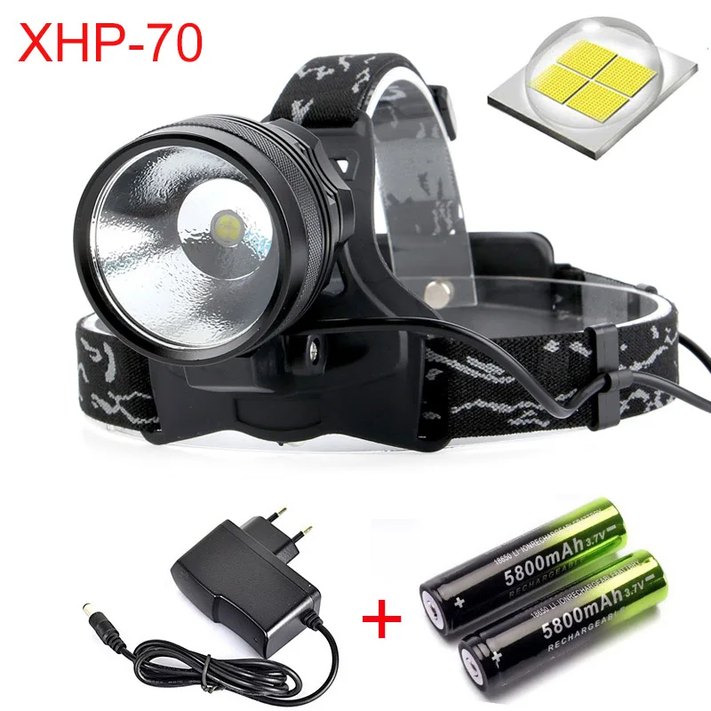 100000LM супер яркий XHP70.2 перезаряжаемый светодиодный налобный фонарь XHP70 фара охота Велоспорт Lanterna Водонепроницаемый