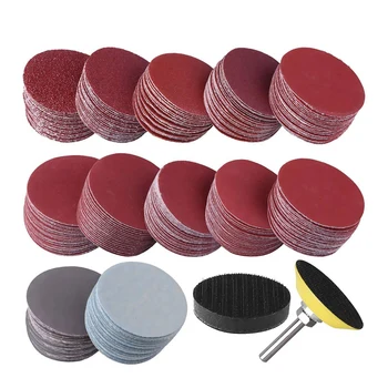 

300Pcs 50mm 2 Inch Sander Disc Sanding Discs 80-3000 Grit Paper with 1 Inch Abrasive Polish Pad Plate + 1/4 Inch Shank for Rotar