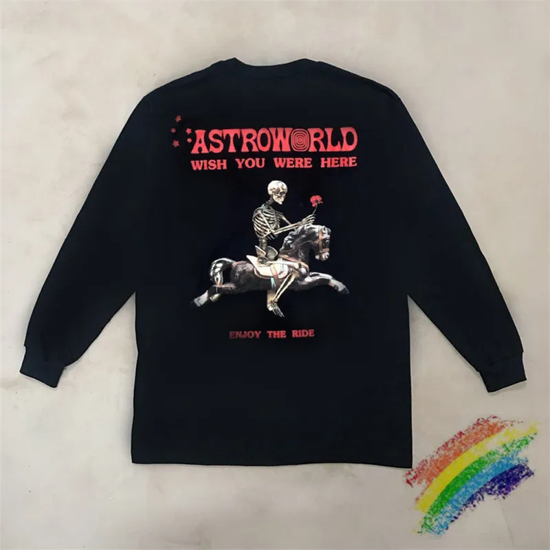 Футболка с длинным рукавом Astroworld Travis Scott SEASON PASS для мужчин и женщин Мужская