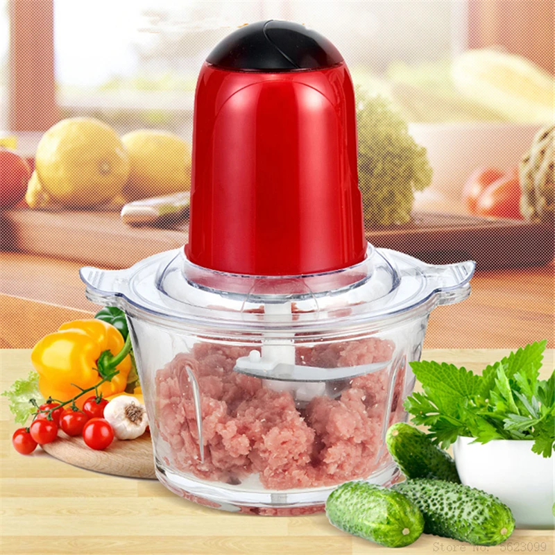 

2L Electric Meat Grinder Multifunctional Food Processor Vegetable Cutter Household Blender Chopper Meat Slicer Kitchen Tools