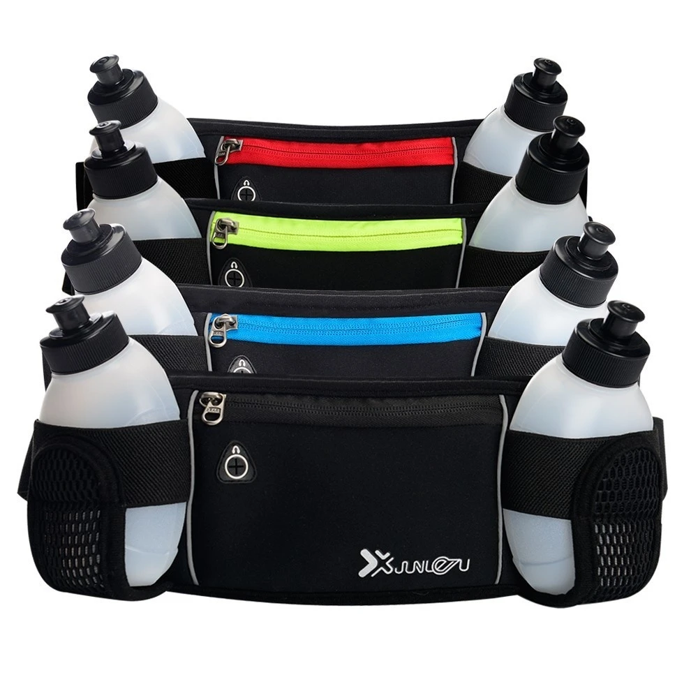 Riñonera deportiva con botellas agua para hombre y mujer, bolso de cintura para correr, cinturón de hidratación para trotar, cartera para Fitness, gimnasio|Bolsos para correr| - AliExpress
