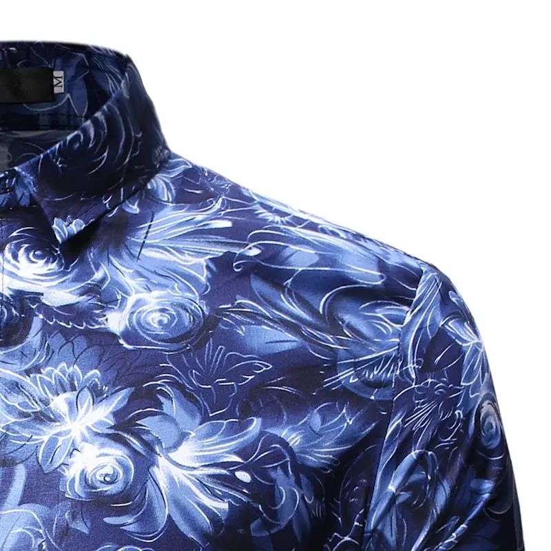 Top men shirt men men s shirts fashion casual shirts printed shirts men s lapel shirts 4