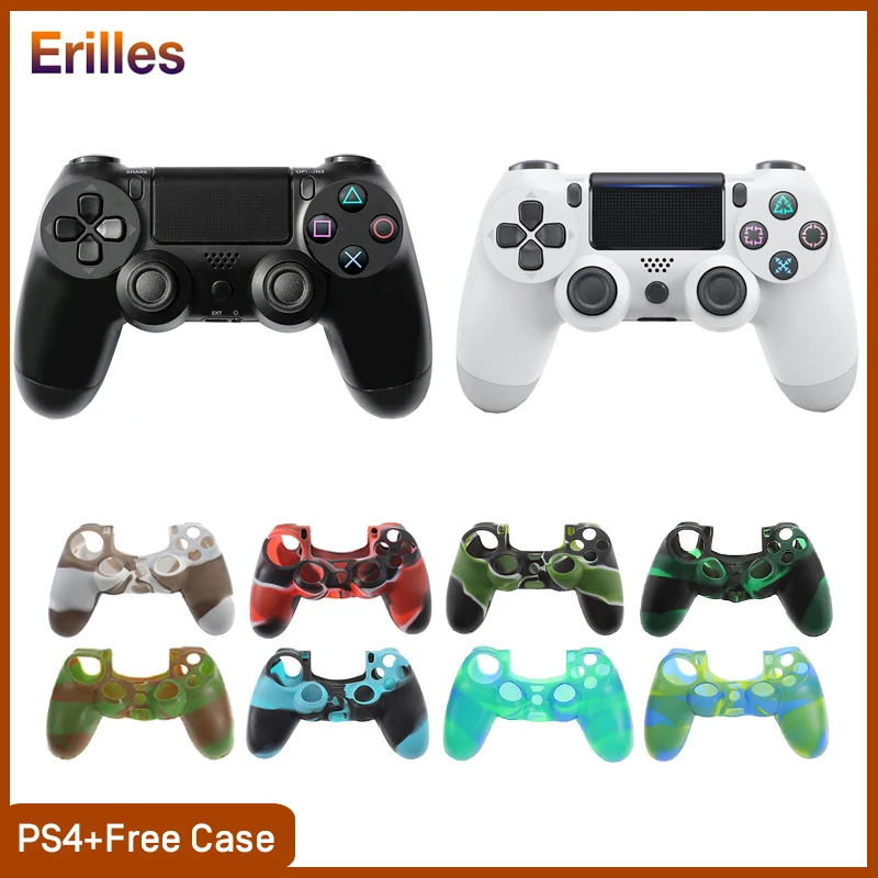 

For Playstation Sony PS4 Controller Wireless Gamepad TPU Case Joystick Controle for Playstation 4 Doubleshock Gamepad Bluetooth