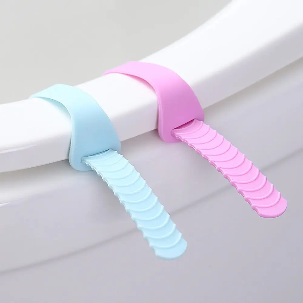 

2Pcs Silicone Foldable Adjustable Sanitary Potty Toilet Lifter Band Cover Belt Mention Toilet Seat Lifters Closestool Handle