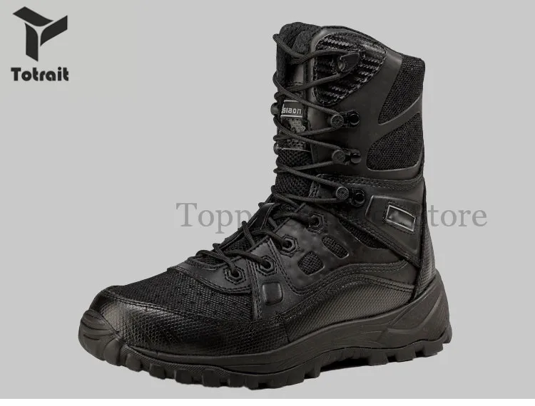 TOtrait Men Military Tactical Boots Outdoor Hiking Desert High-top Military Desert Climbing Sport Waterproof Shoes Ankle Boots