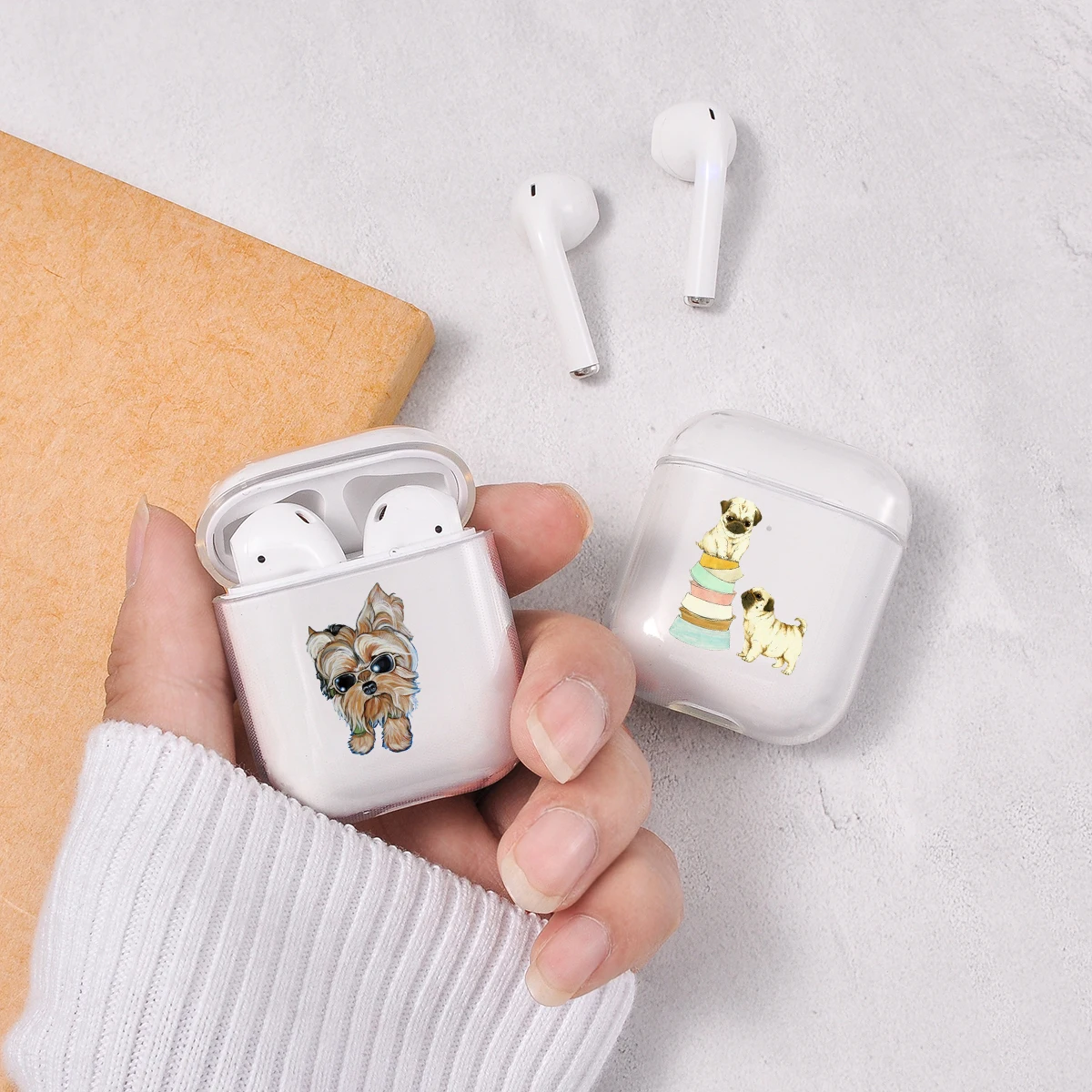 

Case for Airpods Cute Earphone Case For AirPods Cover Cartoon Animal Dog Airpods Accessories for Airpods Soft Silicone Case