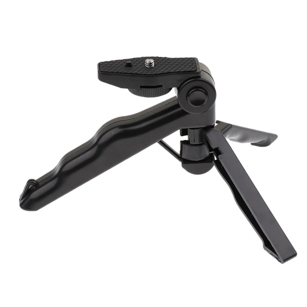 2 IN 1 Portable Mini Hand Grip Folding Tripod Stand for Gopro Hero 2 3 3+ 4 with 90 Degree Rotation Tabletop Desktop Tripod