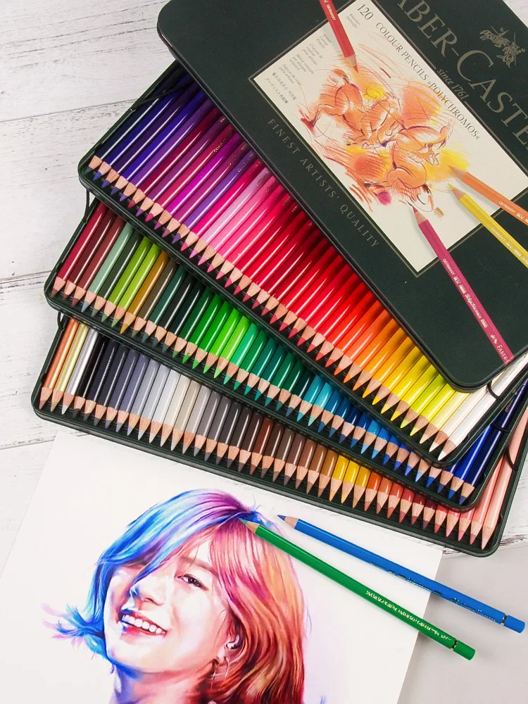 Faber Castell зеленая жестяная коробка цветной карандаш для художников из полихромоса