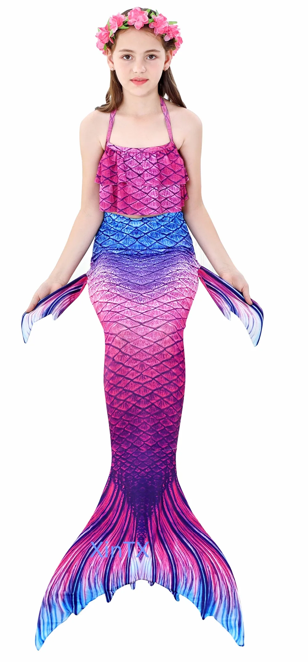 HOT Kids Girls Mermaid Tails with Fin Swimsuit Bikini BathingSuit Dress for Girls With Flipper Monofin For Swimming Costume corpse bride costume