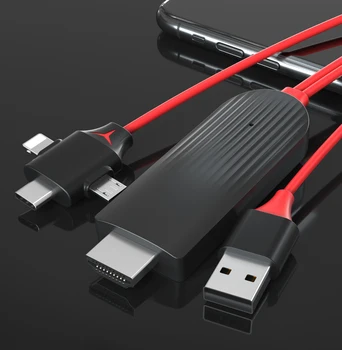 

Micro USB Type C IOS HDMI Cable Mirror Display Adapter Link for IPhone 11 Pro Max 8 IPad Samsung Note 10 S20 Android Phone To TV