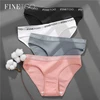 FINETOO 3PCS/Set Women's Underwear Cotton Panty Sexy Panties Female Underpants Solid Color Panty Intimates Women Lingerie M-2XL 1