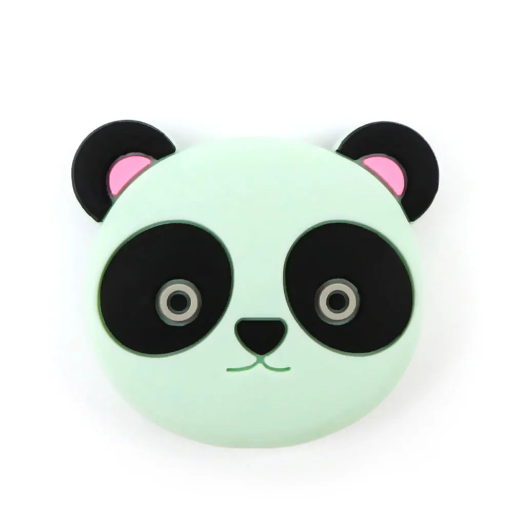 5 шт. силиконовые бусины панды 3 см детский грызунок животное Perle Силиконовые Зубные ПВХ бесплатно ожерелье-прорезыватель Siliconen Kralen бисера - Цвет: Mint Green