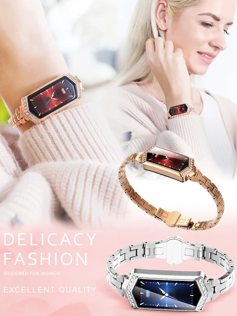 Montre-bracelet femme avec écran IPS, étanche et design slim