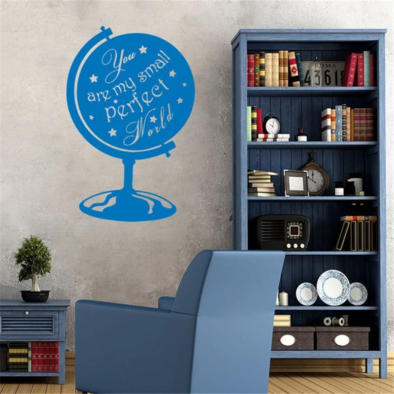 Wall Decal Vinyl Sticker Quote You Are My Small Perfect World Globe Map Earth Travel Living Children Room Office Decor HY1526 | Дом и сад
