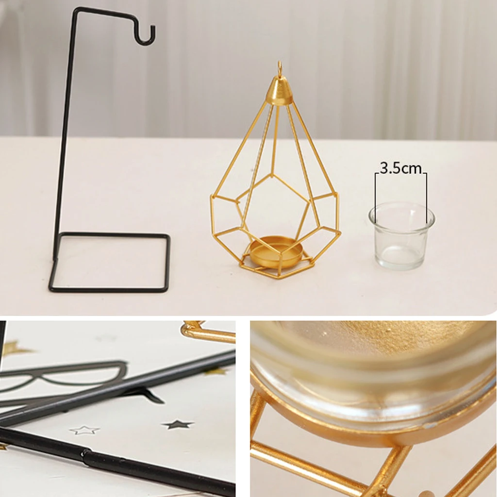 Nordic Candle Holders Originality Romantic Dinner Geometric Iron Candlestick Wall Candle Stand for Wedding Party Home Decor