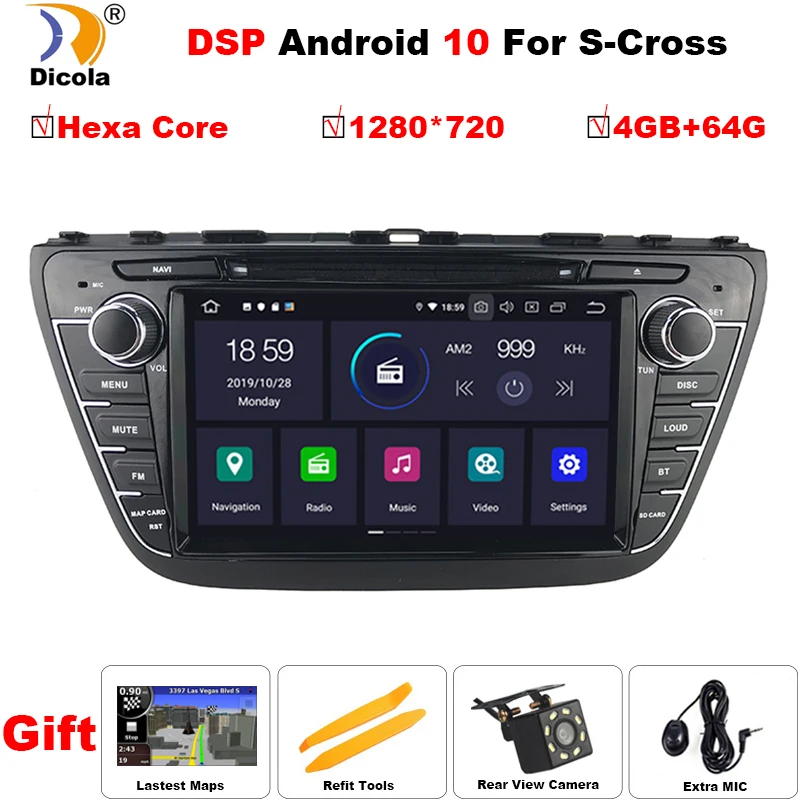 PX6 DSP 8 &quot1280*720 Android 10 автомобильный DVD для Suzuki SX4 S Cross 2013 2015 Авто Радио Стерео GPS